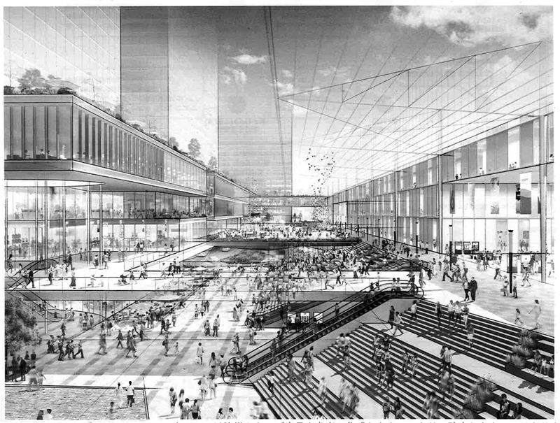 図　「大宮駅グランドセントラルステーション」構想実現案<br>出典：「（仮称）GCSプラン骨子案のパブリック・コメントを実施します」